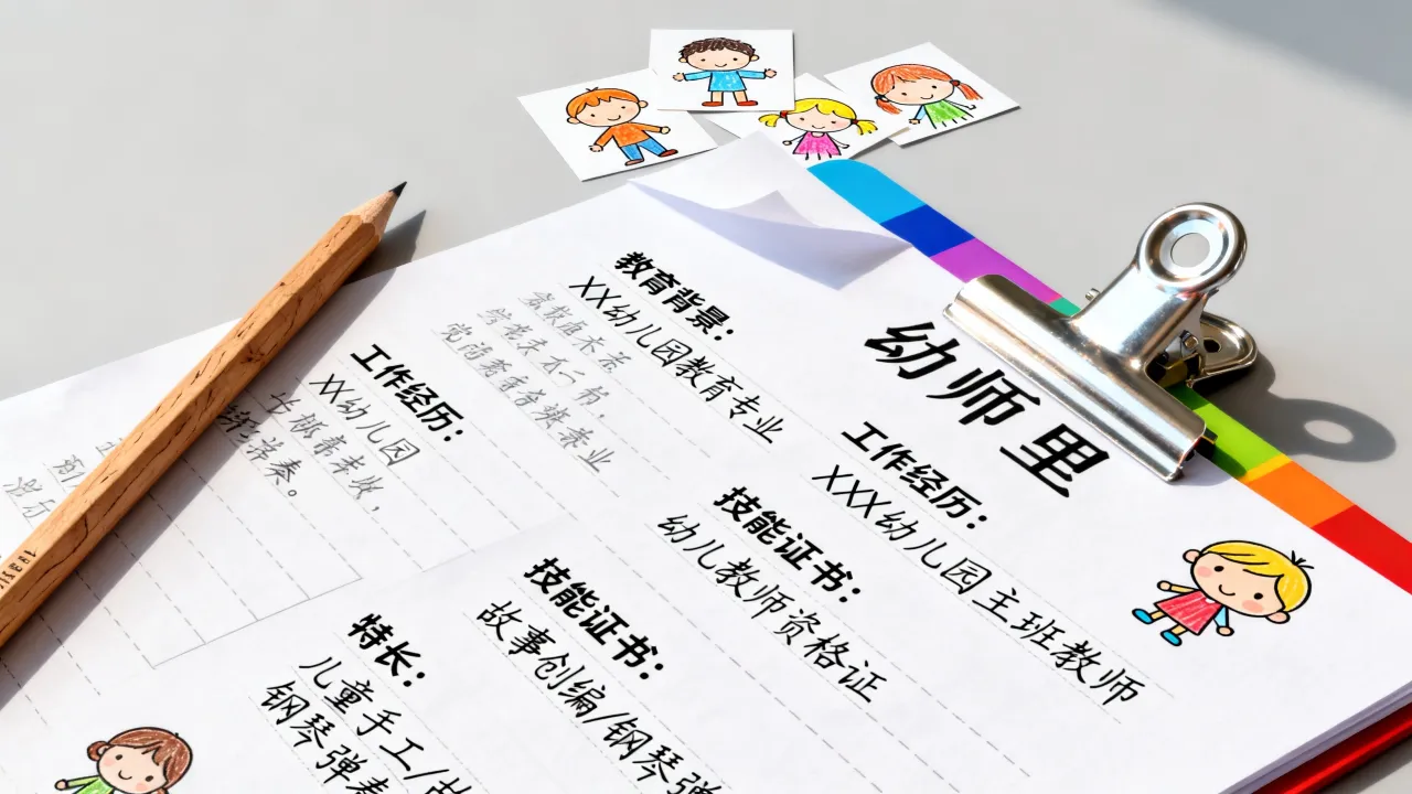 幼儿园上班简历怎么写,幼师简历加分项有哪些