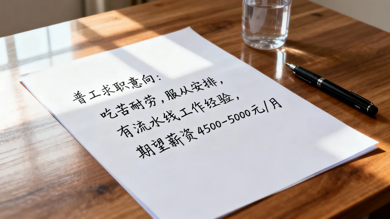 普工求职意向怎么写,有哪些写作技巧和注意事项?-图2 普工求职意向怎么写,有哪些写作技巧和注意事项?-图2