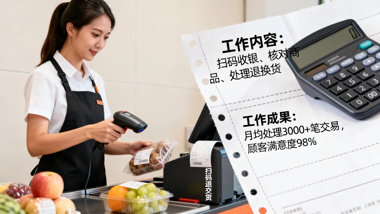 收银员个人简历怎么写?收银员简历工作经历如何写?-图3 收银员个人简历怎么写?收银员简历工作经历如何写?-图3