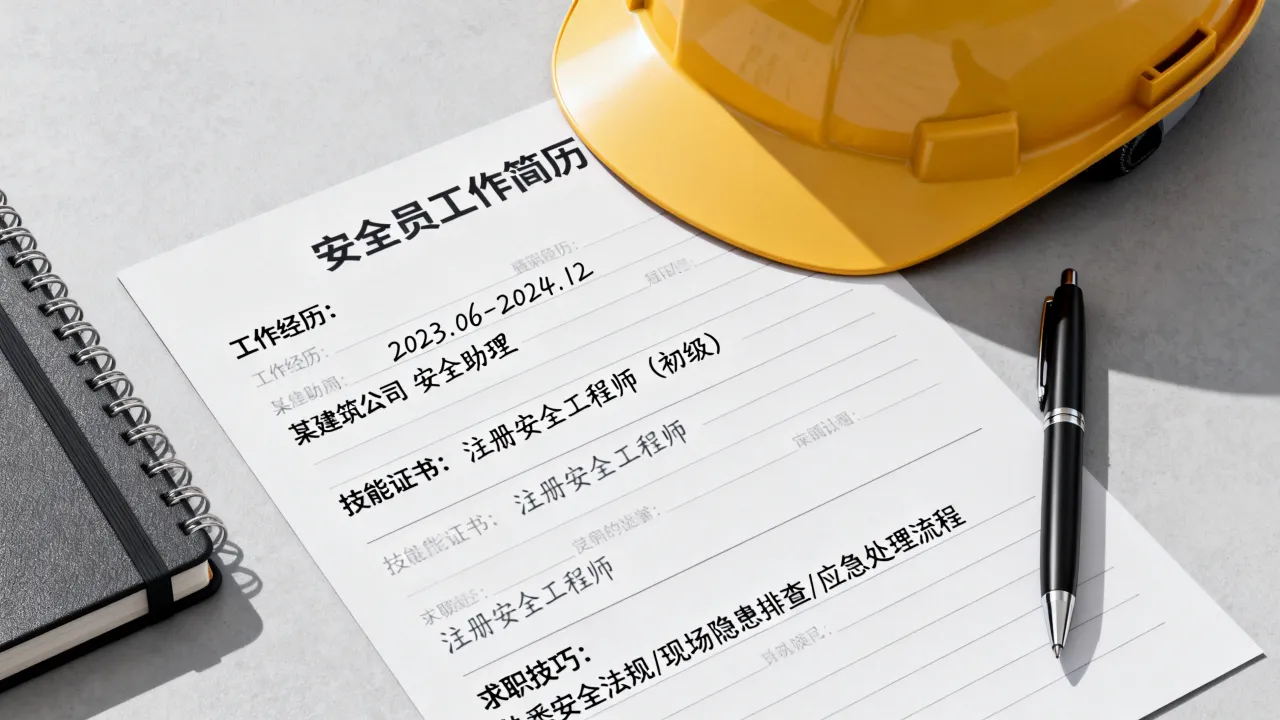 安全员工作简历怎么写,新手求职有哪些技巧?-图1 安全员工作简历怎么写,新手求职有哪些技巧?-图1