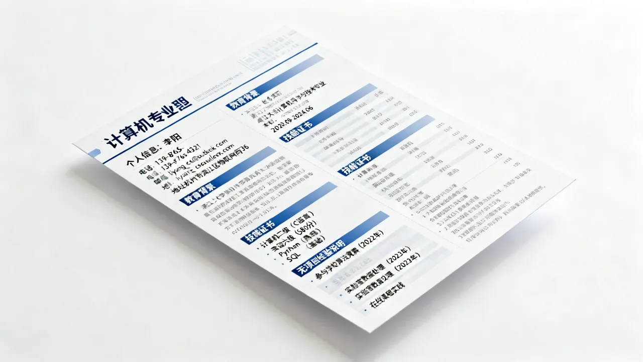 计算机个人简历怎么写,简历中没有项目经验怎么写