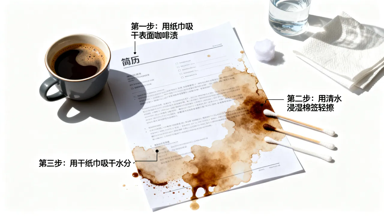 简历怎么洗，简历上有咖啡渍怎么清洗不留痕迹