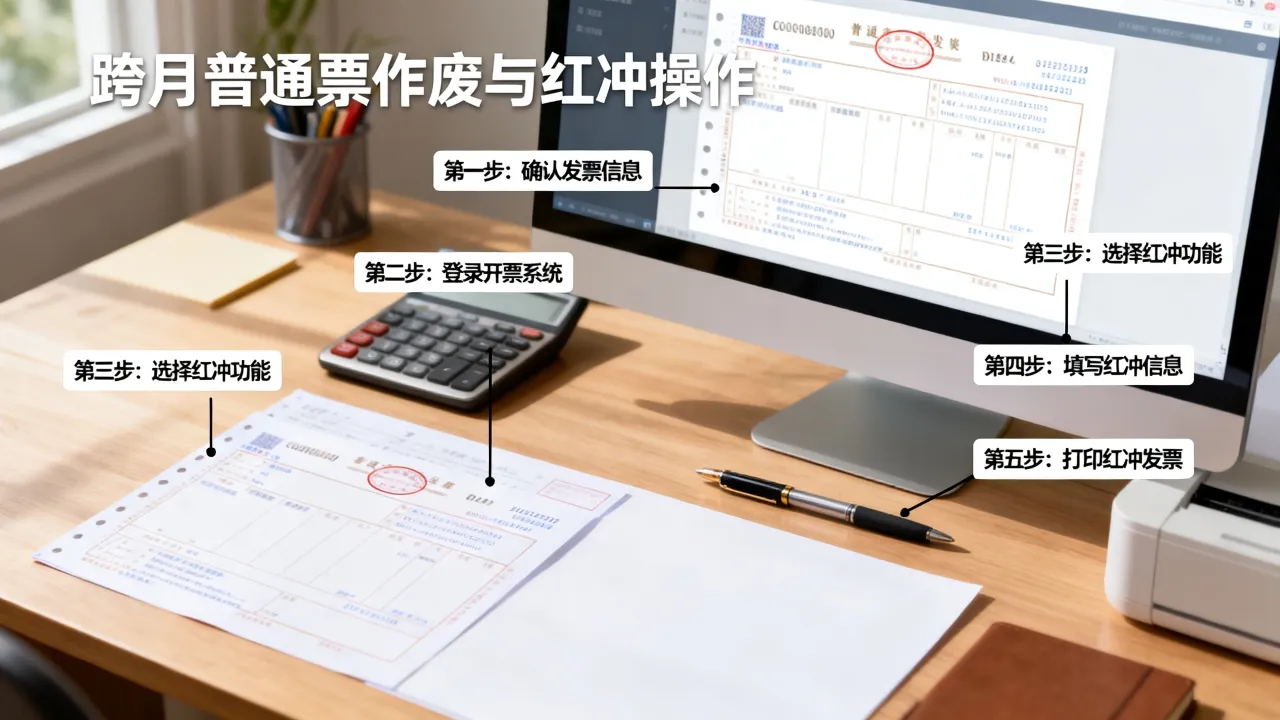 跨月普通发票如何作废，跨月发票红冲操作步骤是什么
