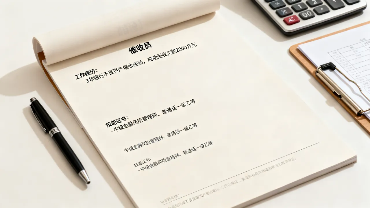 催收员简历怎么写才能通过筛选？催收岗位求职简历写作技巧