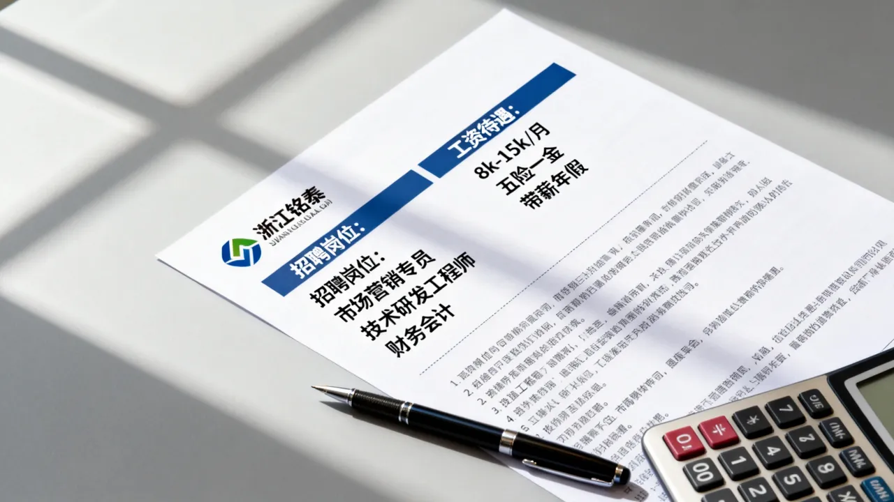 浙江铭泰公司最新招聘信息有哪些,招聘岗位和工资待遇怎么样-图1 浙江铭泰公司最新招聘信息有哪些,招聘岗位和工资待遇怎么样-图1