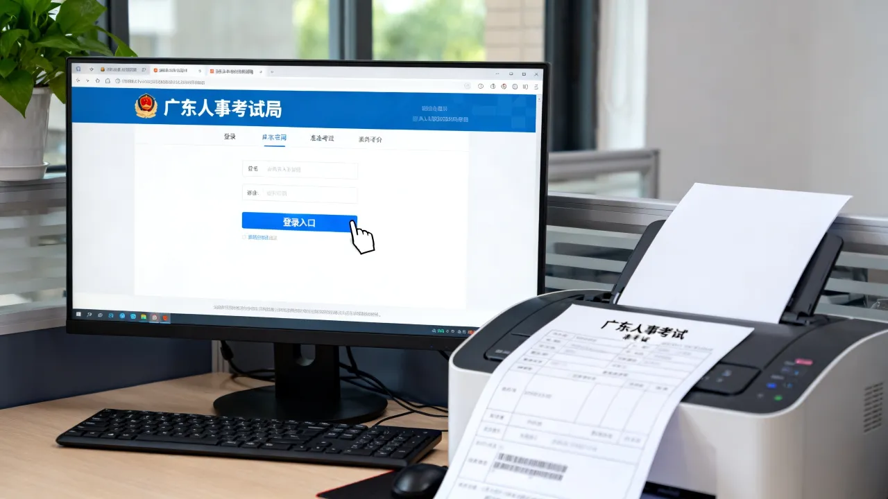 广东人事考试局网官网登录入口在哪,怎么打印准考证?