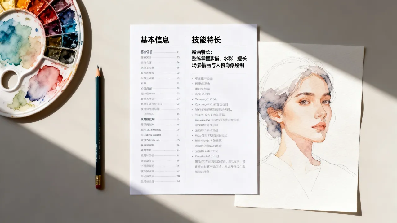 绘画怎么写进简历,简历中绘画特长如何描述