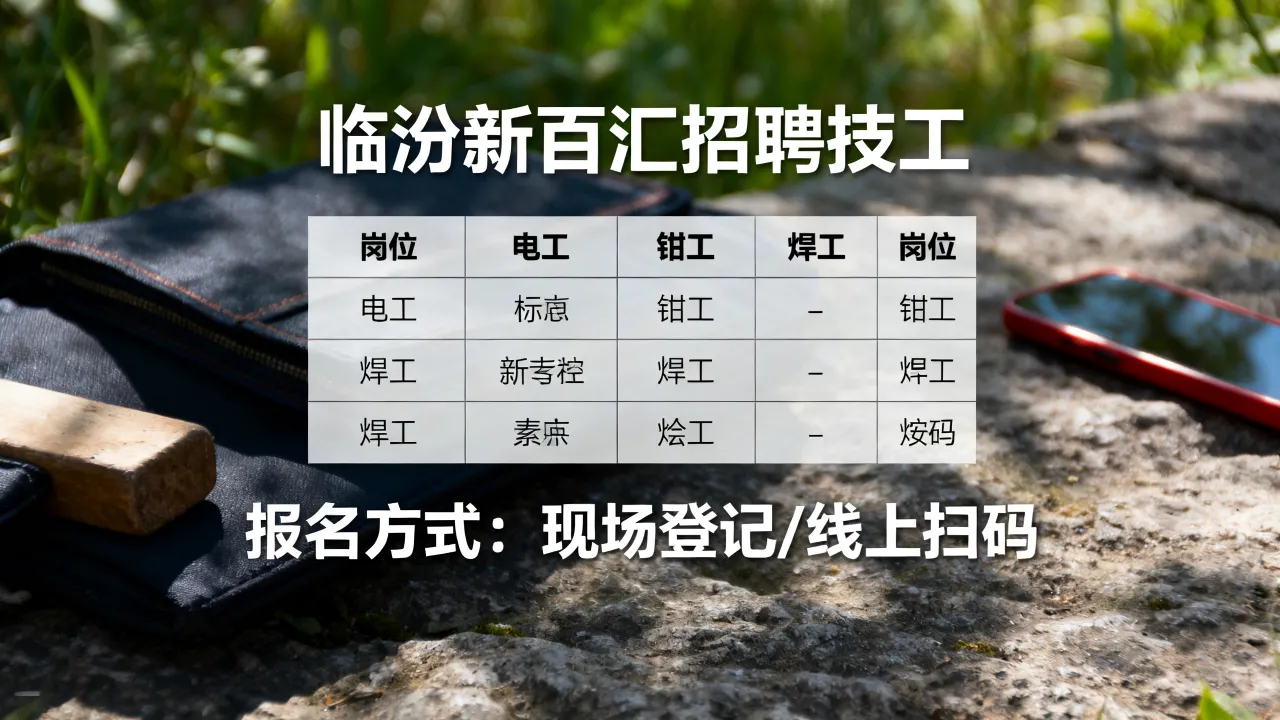 临汾新百汇招聘技工有哪些岗位?怎么报名?-图2 临汾新百汇招聘技工有哪些岗位?怎么报名?-图2
