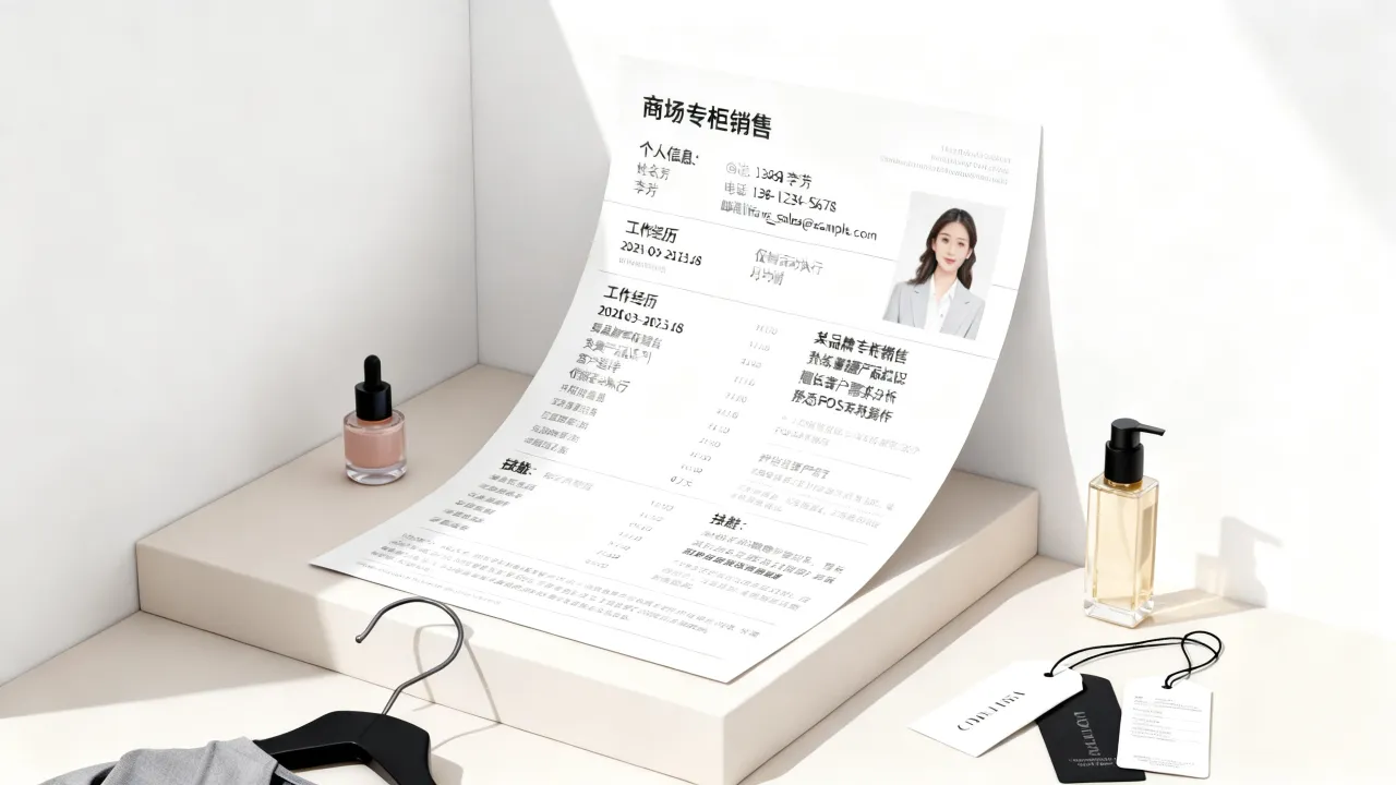 专柜简历怎么写,商场专柜销售简历工作经历怎么写