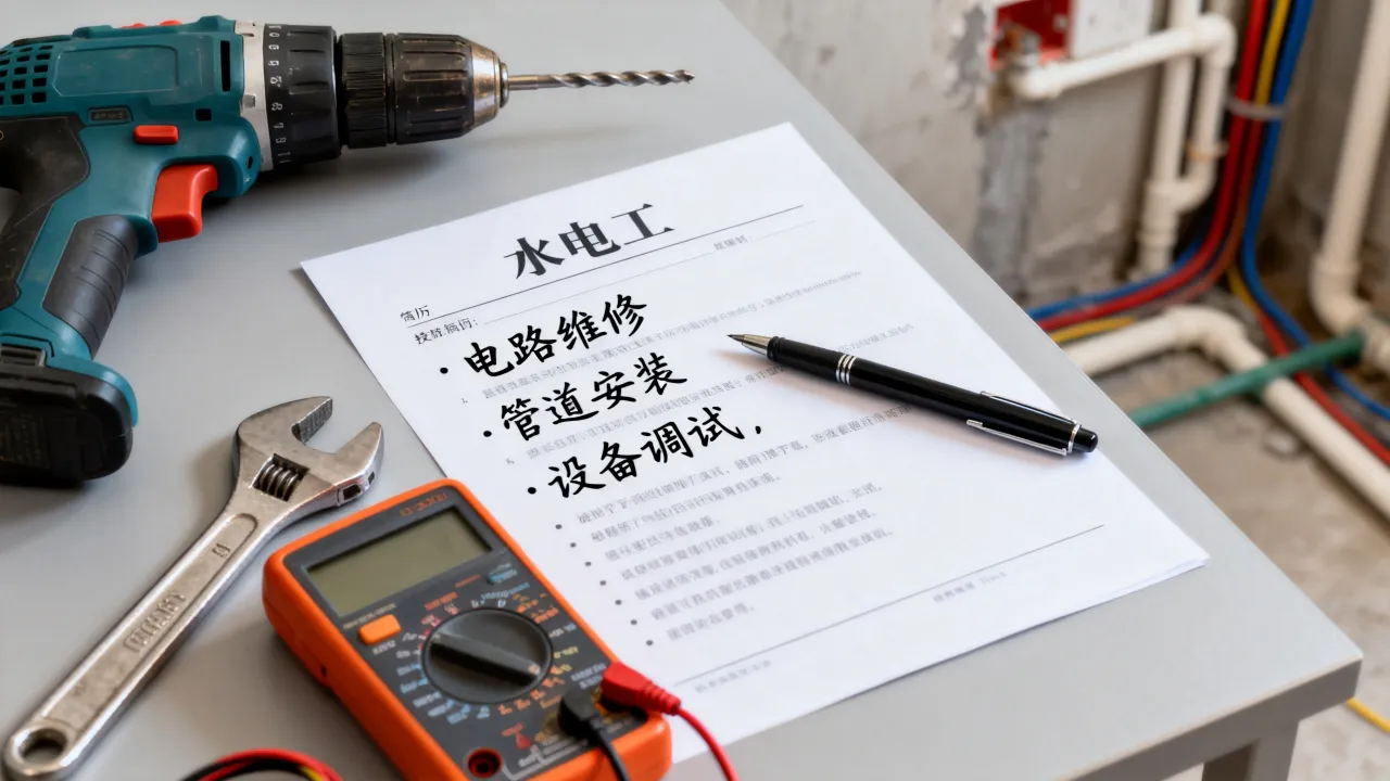 水电求职怎么写,水电工求职简历个人技能怎么写?