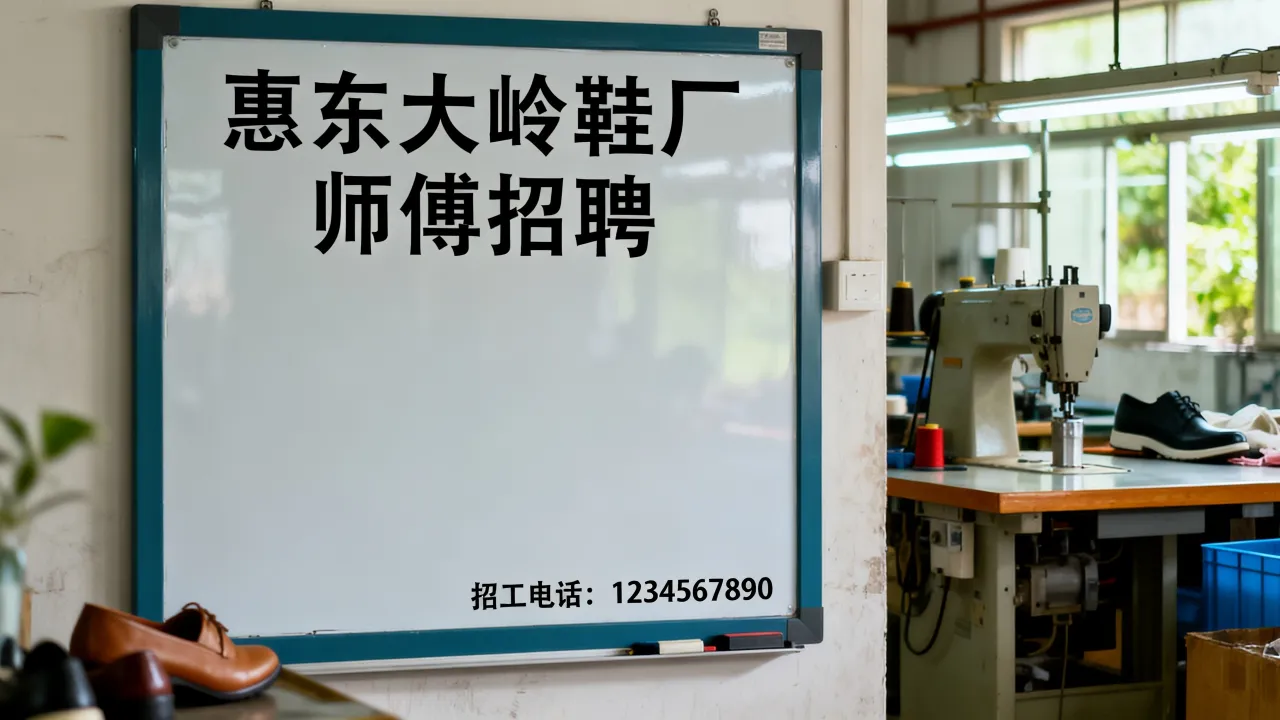 惠东大岭鞋厂师付招聘信息哪里找，招工电话多少