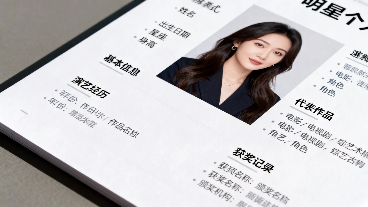 明星简历怎么写,明星个人资料模板包含哪些内容?