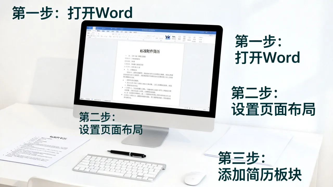 怎么制作附件简历?如何用Word快速制作标准附件简历模板?