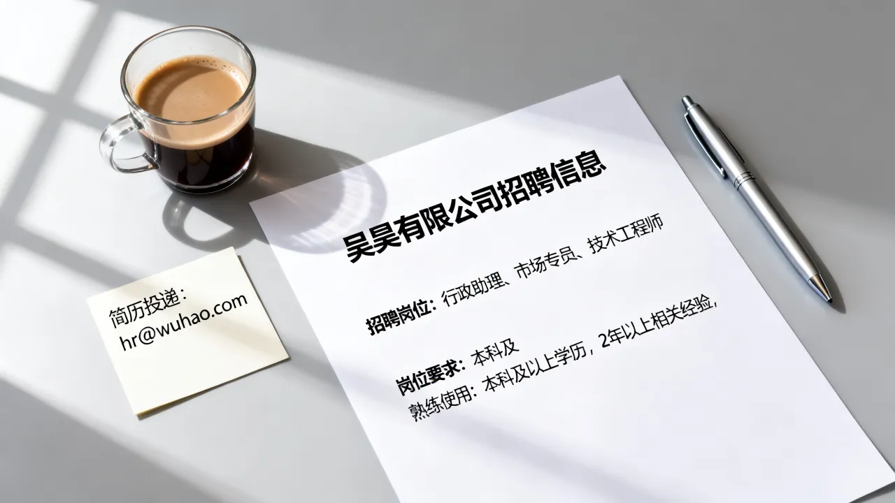 吴昊有限公司招聘信息有哪些，吴昊有限公司招聘岗位要求是什么？
