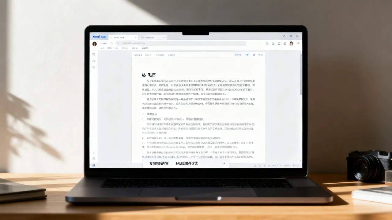 粘贴简历怎么操作,简历粘贴到邮件正文的格式如何设置?