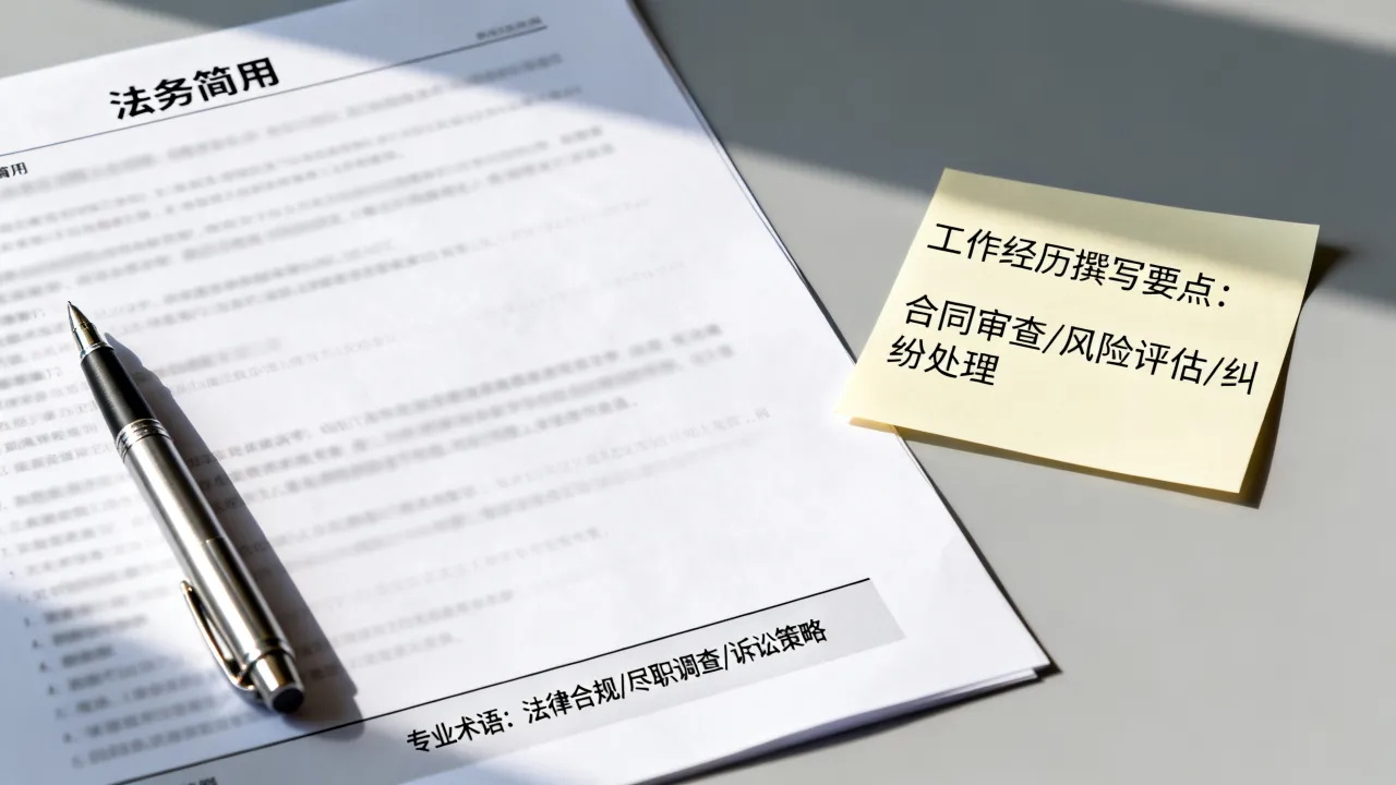 法务简历怎么写好,法务简历工作经历怎么写更专业?-图3 法务简历怎么写好,法务简历工作经历怎么写更专业?-图3