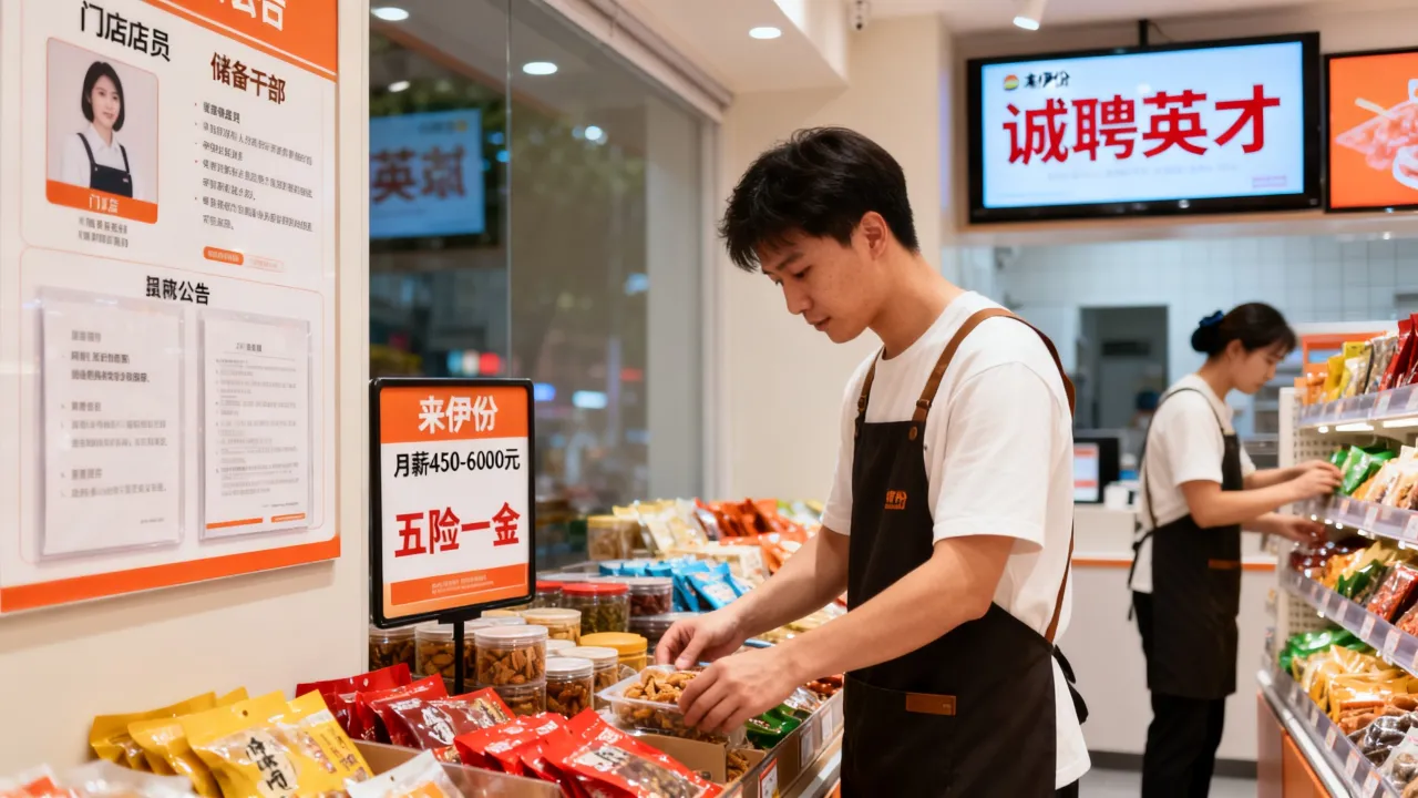 上海九亭来伊份招聘吗,九亭来伊份招聘岗位及工资待遇怎么样?-图1 上海九亭来伊份招聘吗,九亭来伊份招聘岗位及工资待遇怎么样?-图1