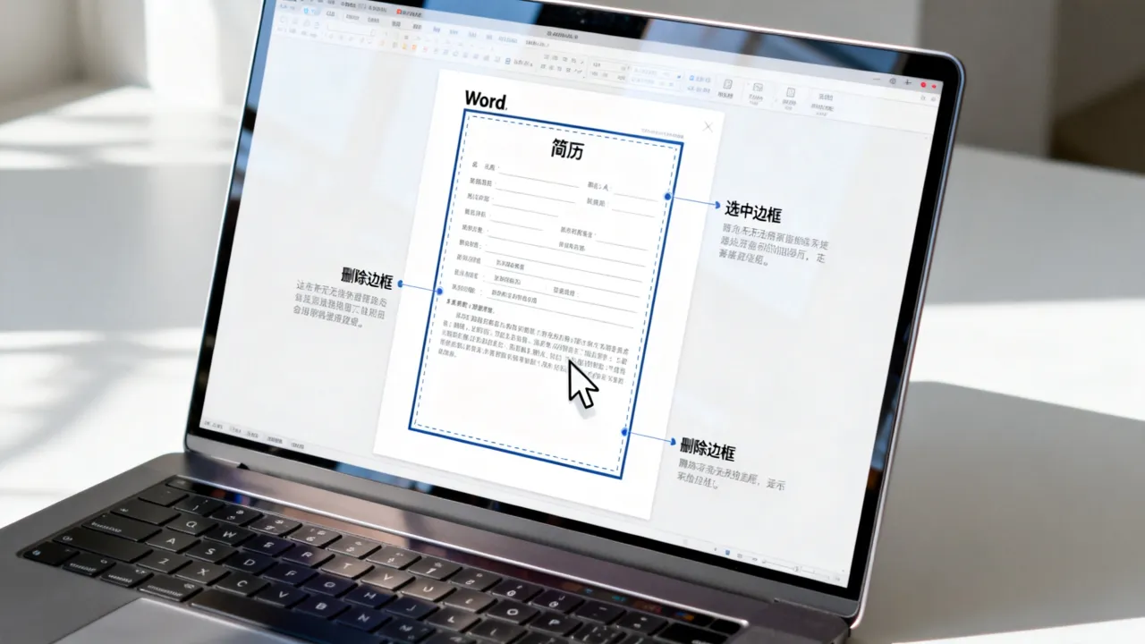 简历边框怎么删除,word中简历边框如何快速去掉