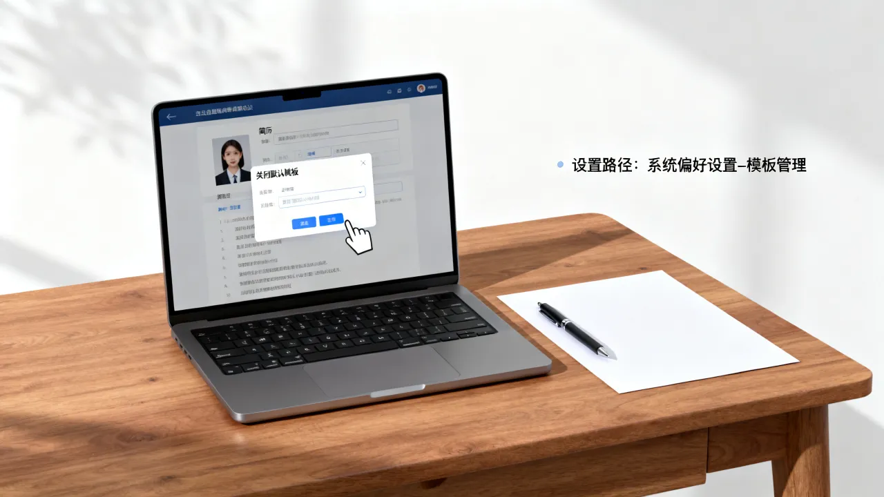 简历模板怎么关，在哪里关闭简历模板默认设置-图3