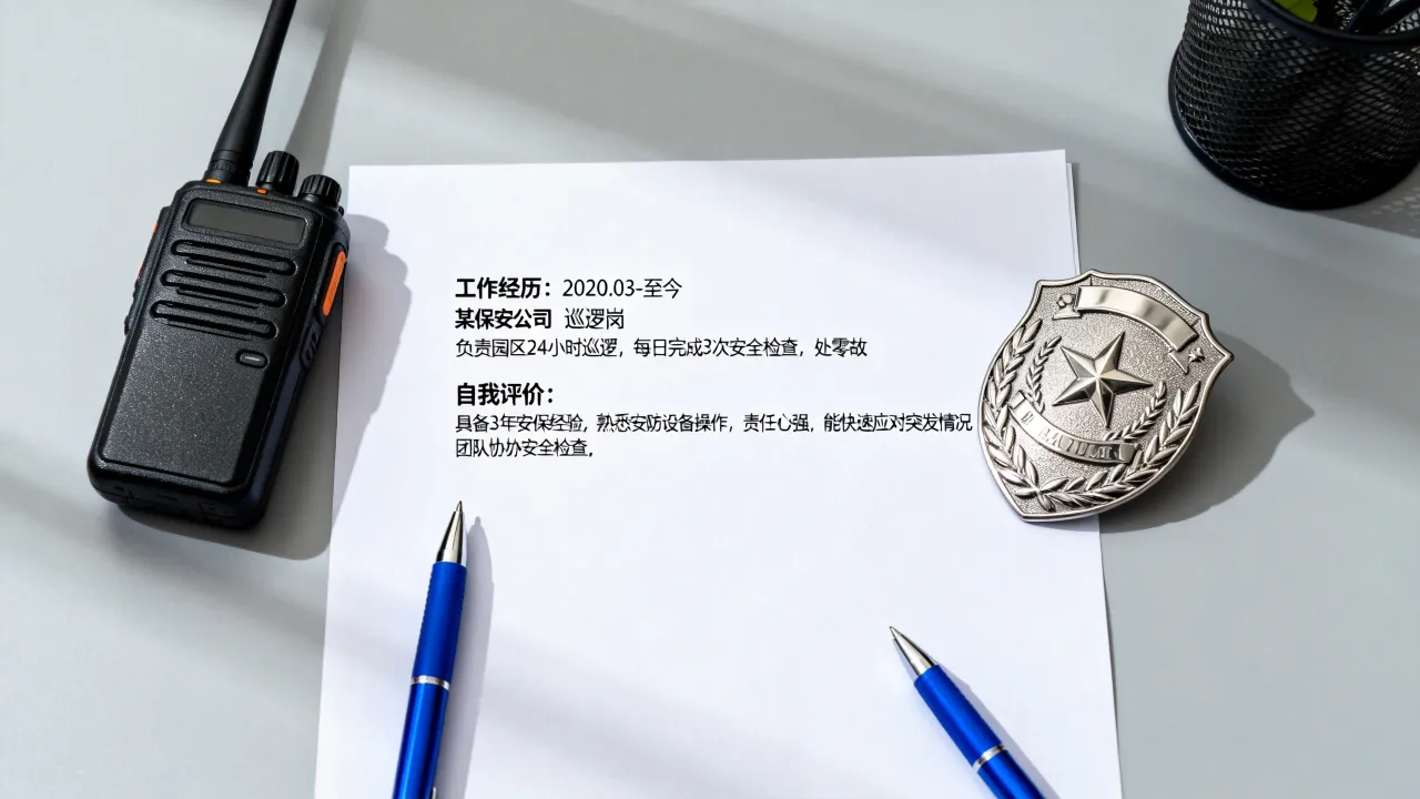 简历安保怎么写,安保个人简历工作经历和自我评价怎么写