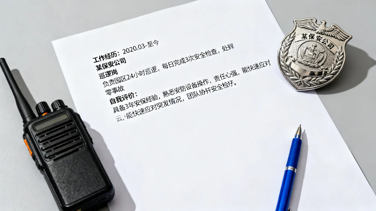 简历安保怎么写,安保个人简历工作经历和自我评价怎么写-图2 简历安保怎么写,安保个人简历工作经历和自我评价怎么写-图2