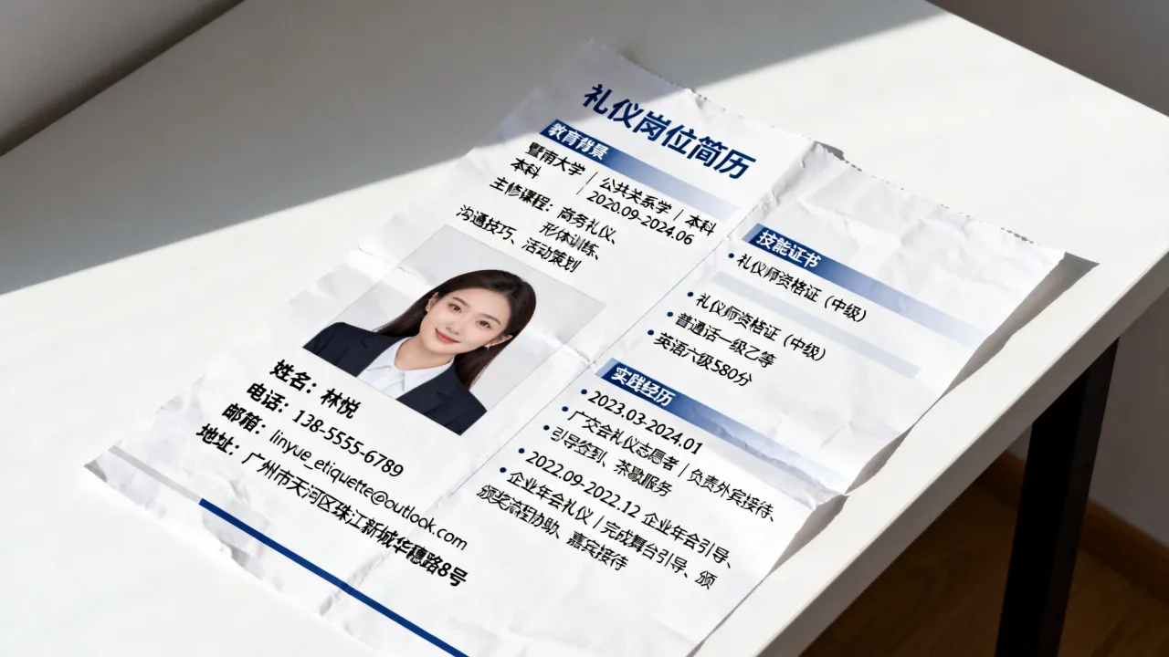 礼仪简历怎么写,应聘礼仪岗位简历该突出什么技能?