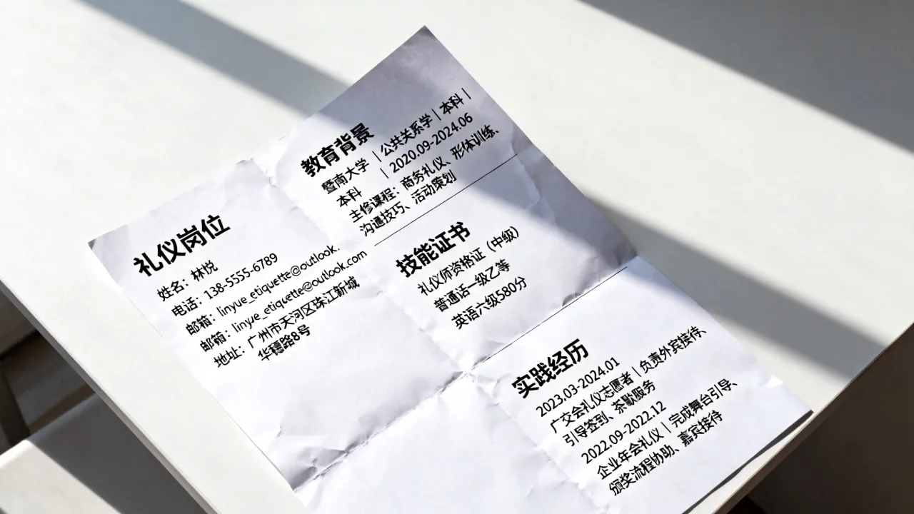 礼仪简历怎么写,应聘礼仪岗位简历该突出什么技能?-图3 礼仪简历怎么写,应聘礼仪岗位简历该突出什么技能?-图3