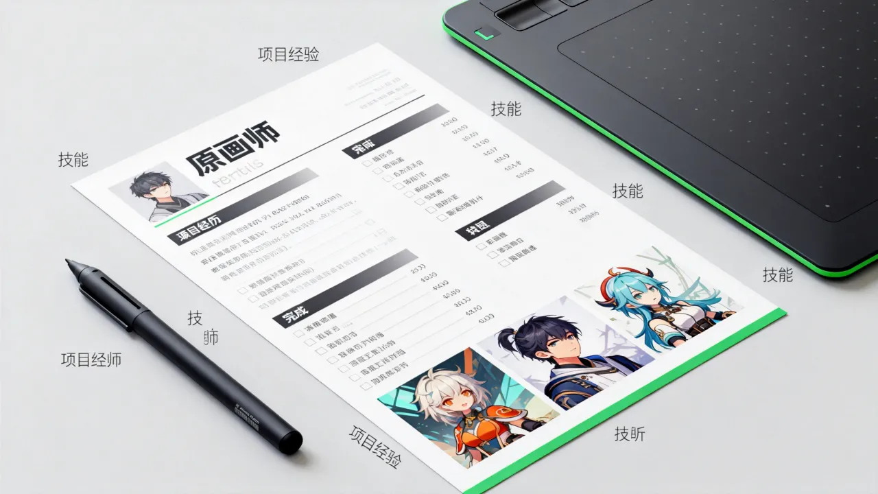 原画怎么写简历,原画师简历项目经验怎么写好