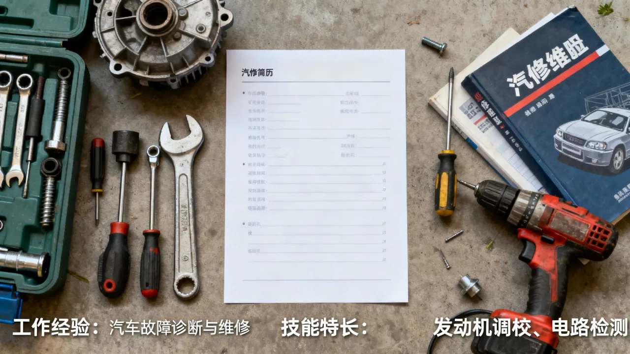 汽修怎么写简历,汽修简历的工作经验和技能特长如何描述?