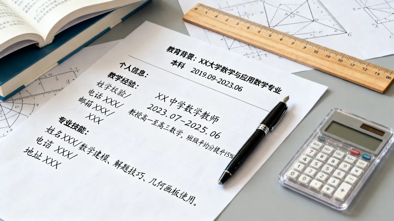 数学简历怎么写,求职数学教师简历突出哪些重点?-图1 数学简历怎么写,求职数学教师简历突出哪些重点?-图1