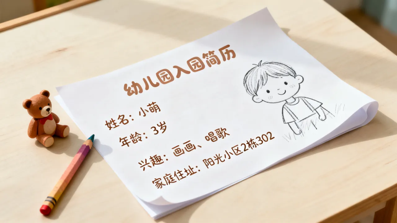 宝贝简历怎么写才能让老师印象深刻？幼儿园入园简历模板大全-图1