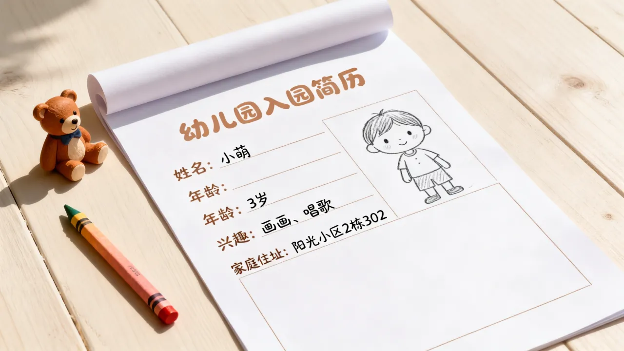 宝贝简历怎么写才能让老师印象深刻？幼儿园入园简历模板大全-图2