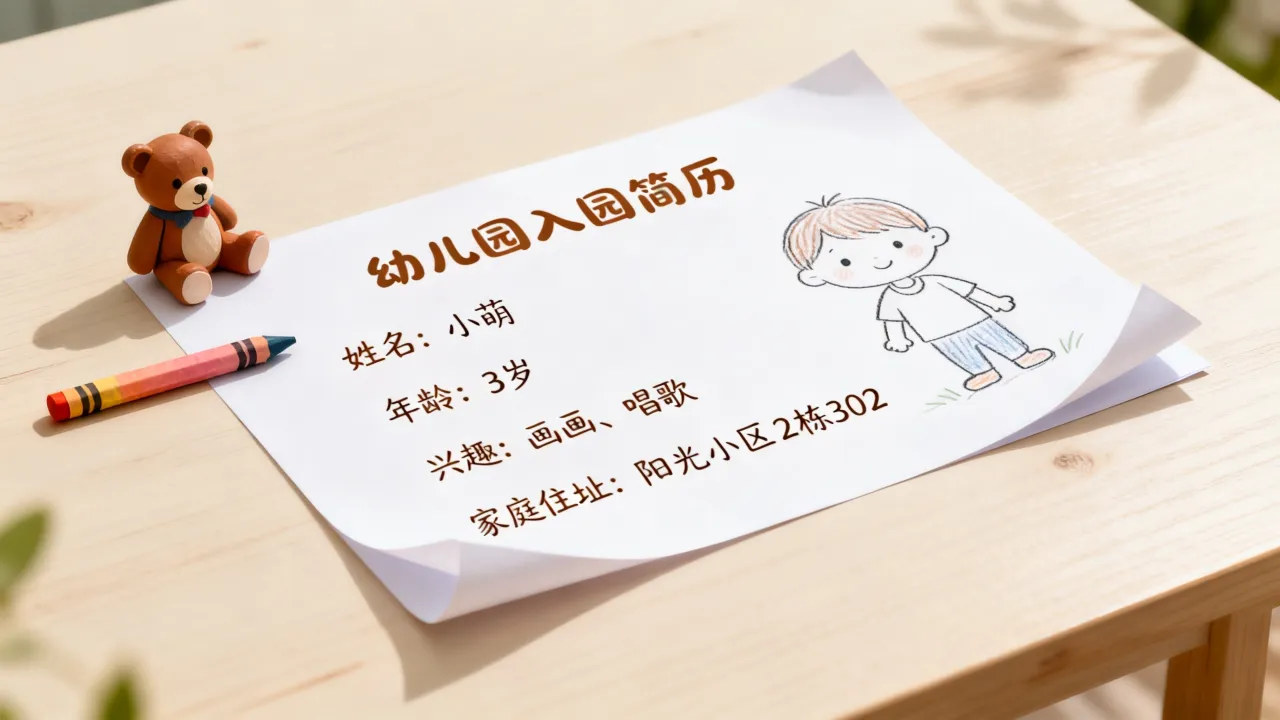 宝贝简历怎么写才能让老师印象深刻？幼儿园入园简历模板大全-图3