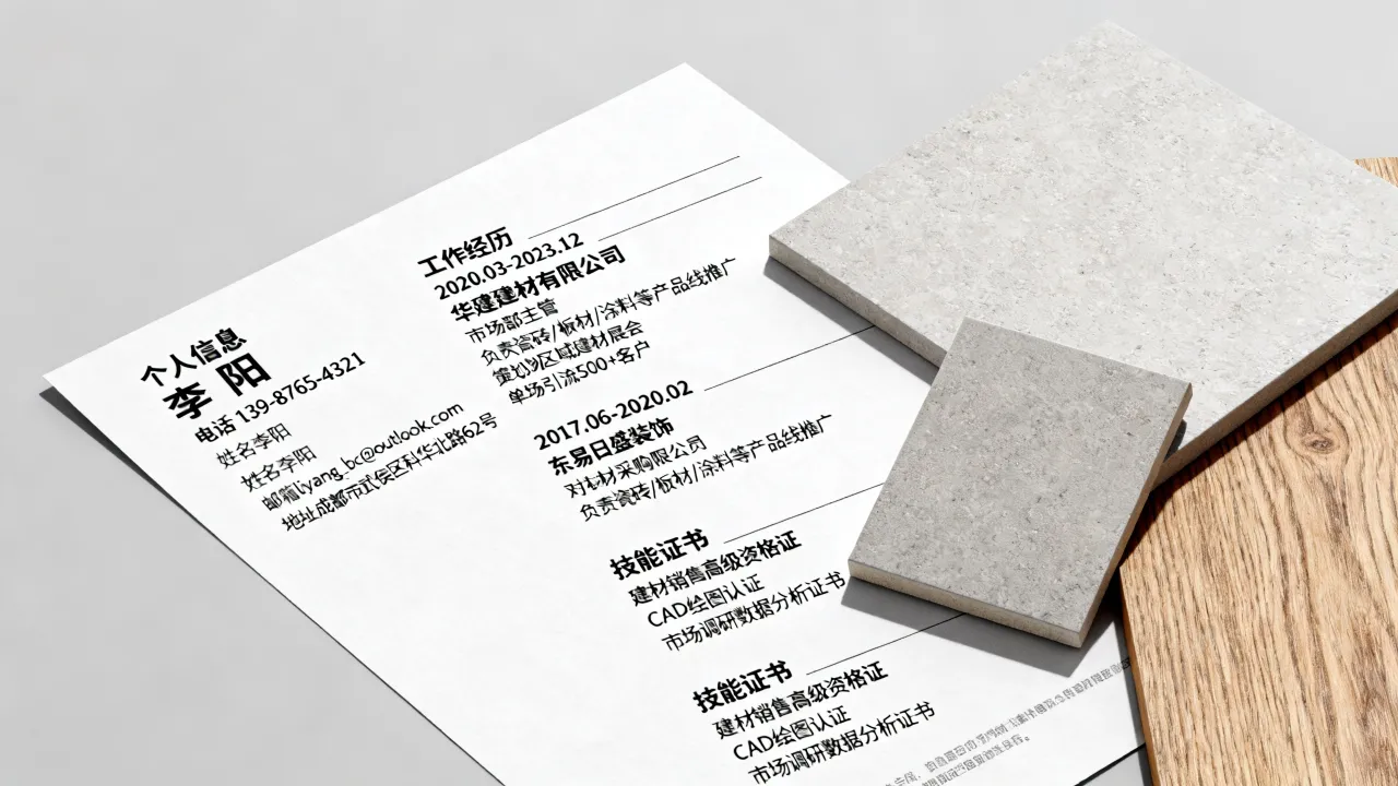 建材简历怎么写,建材行业简历怎么写才能脱颖而出?