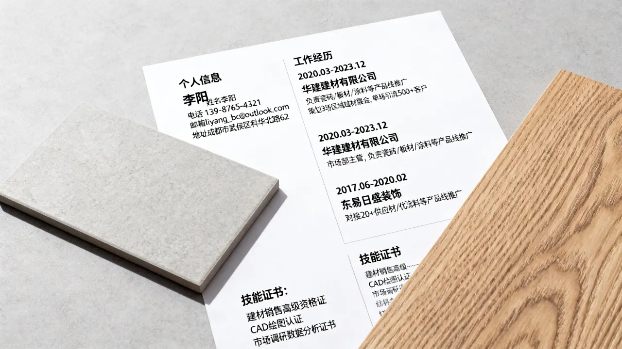 建材简历怎么写，建材行业简历怎么写才能脱颖而出？-图3