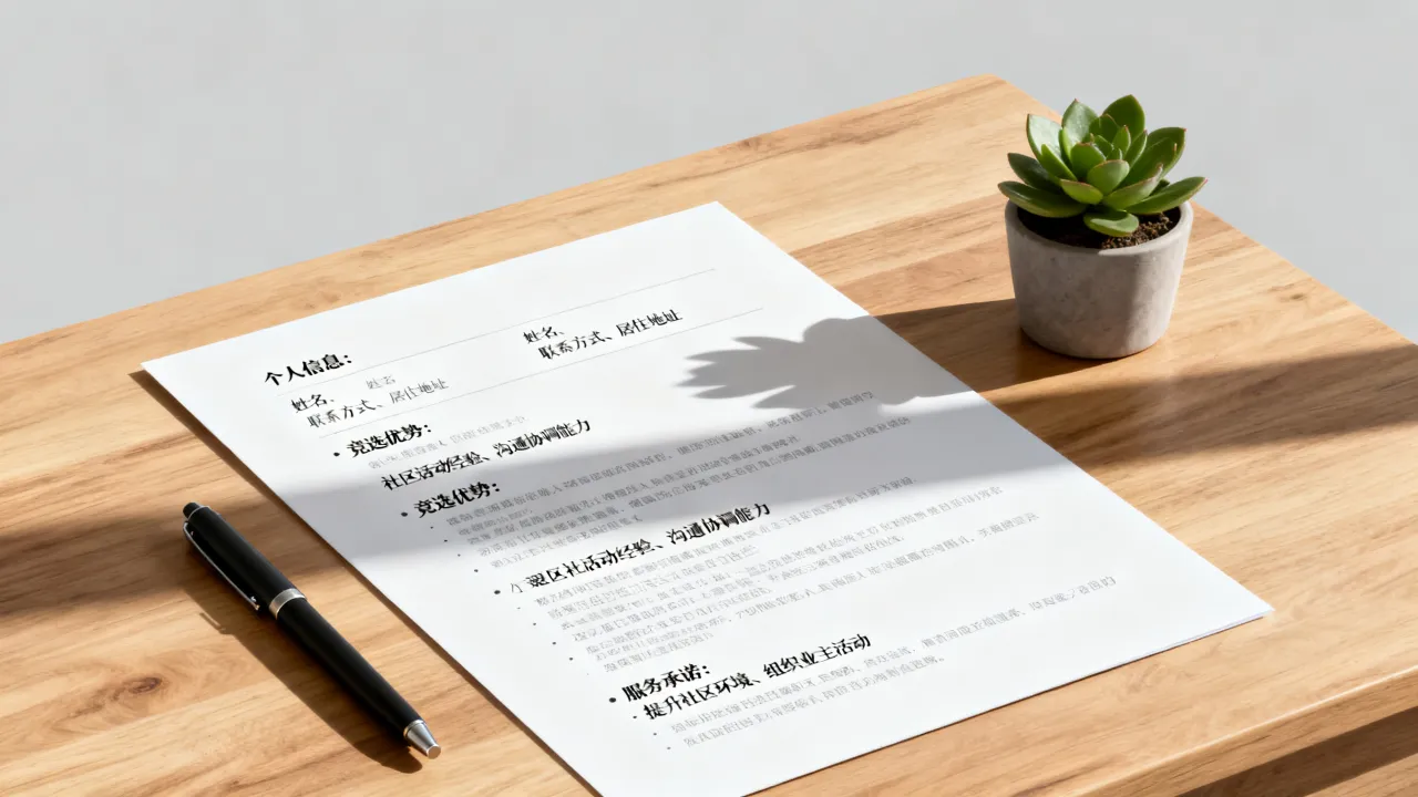 业主简历怎么写，业主委员会竞选简历范文模板-图2