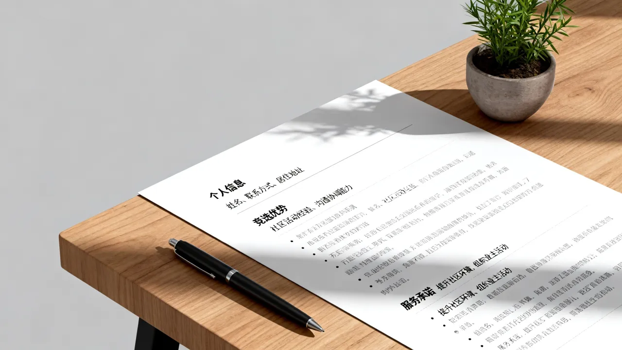 业主简历怎么写，业主委员会竞选简历范文模板-图3