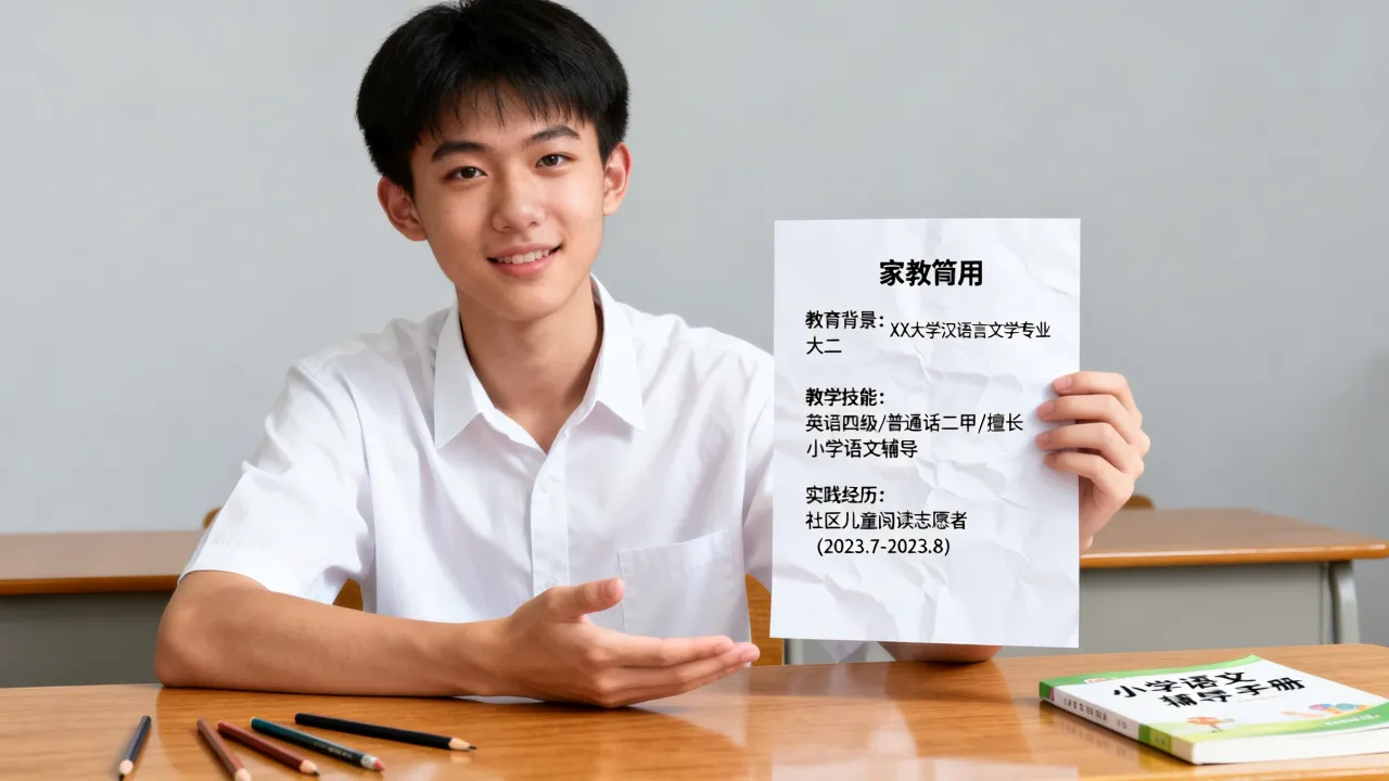 家教简历怎么填?没有经验的大学生家教简历怎么写才能吸引家长