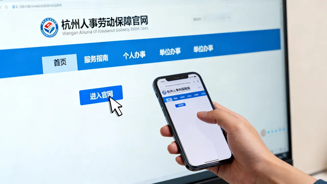 杭州人事劳动保障局官方网站是哪个，怎么进入？-图2