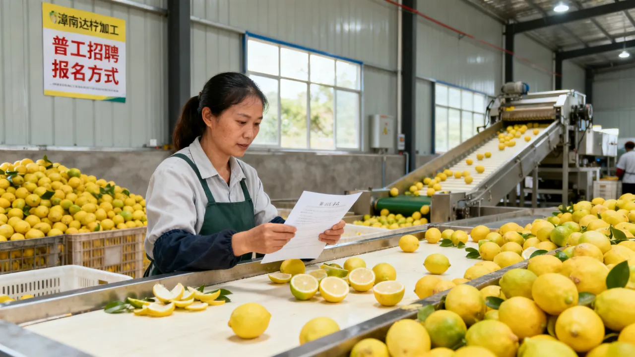 潼南汇达柠檬加工厂招聘,怎么报名?柠檬厂普工招聘条件