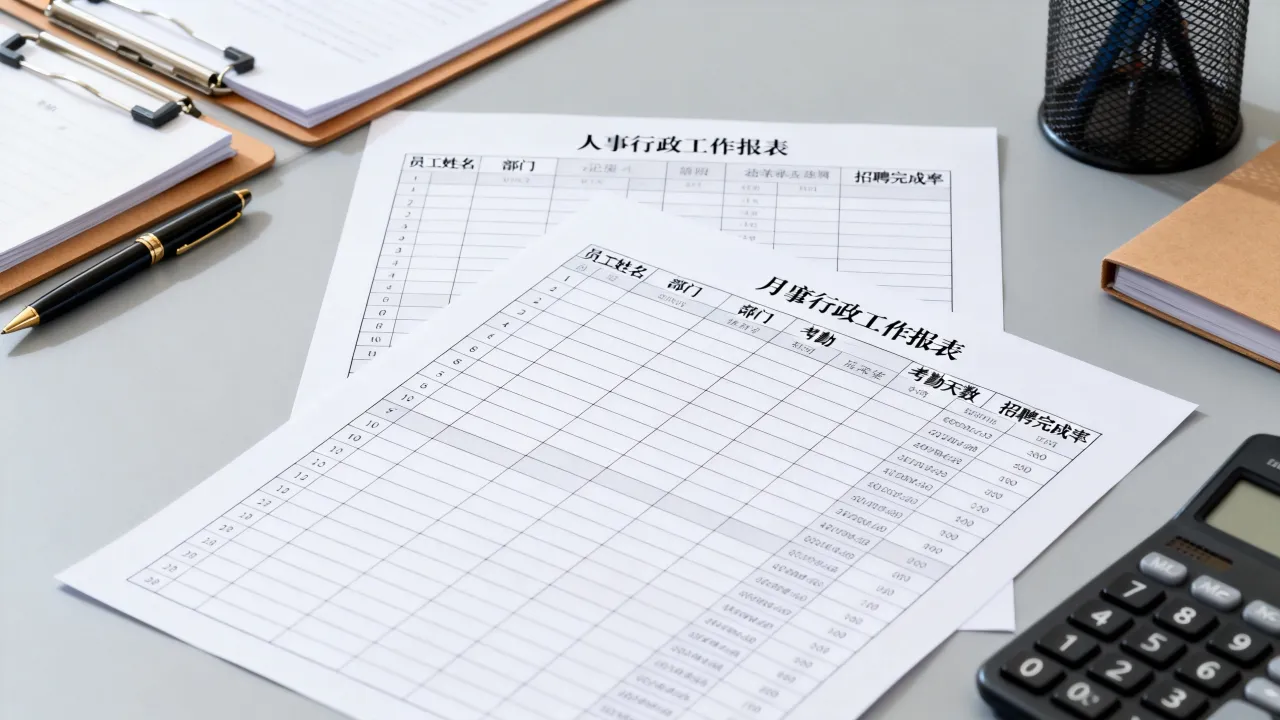 人事行政工作报表怎么做,人事行政月度汇报表格模板