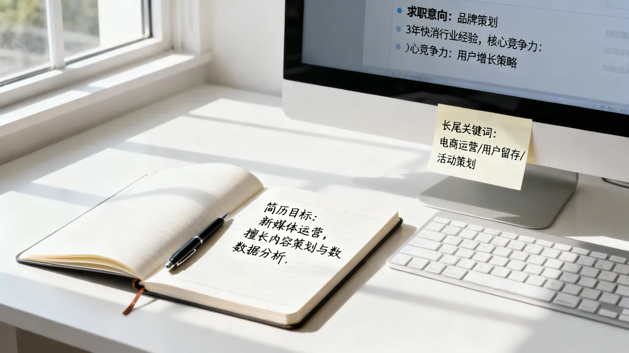 简历目标打算怎么写？如何用长尾关键词写简历求职意向，突出核心竞争力