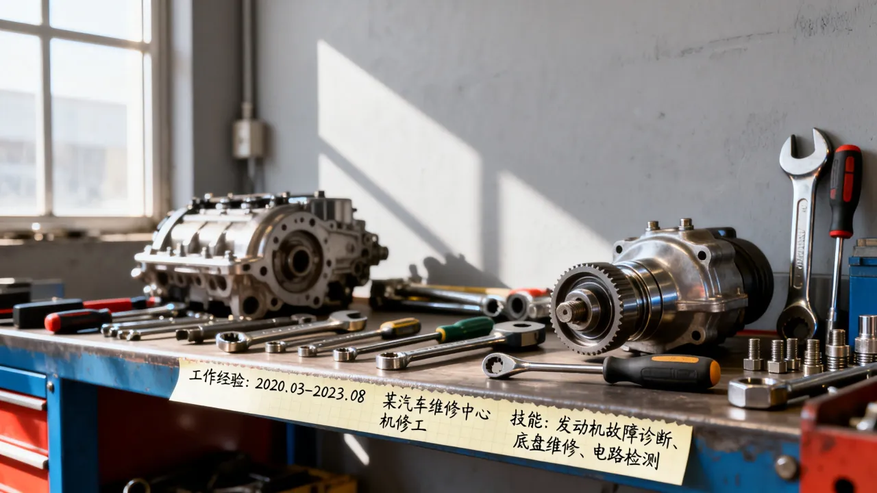 汽车机修简历怎么写?汽修工简历工作经验怎么写-图1 汽车机修简历怎么写?汽修工简历工作经验怎么写-图1