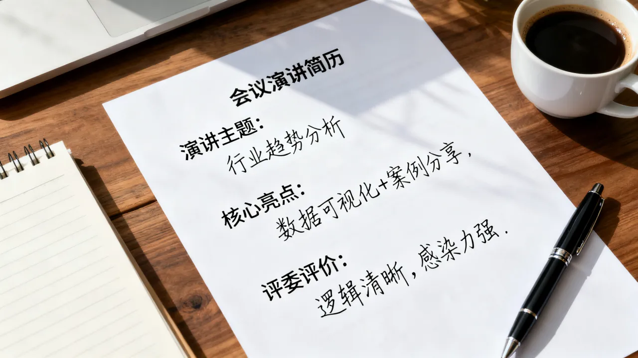 会议演讲简历怎么写,如何突出亮点吸引评委?