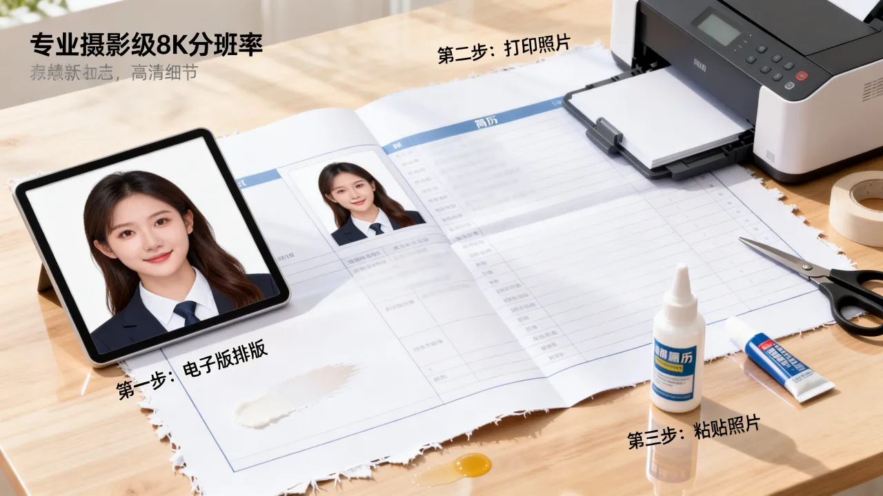 表格简历怎么贴照片?电子版照片排版打印粘贴步骤详解-图2 表格简历怎么贴照片?电子版照片排版打印粘贴步骤详解-图2