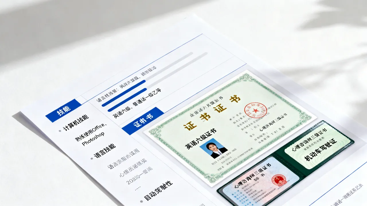 技能及证书怎么填?简历中技能及证书怎么填写才规范?-图2 技能及证书怎么填?简历中技能及证书怎么填写才规范?-图2