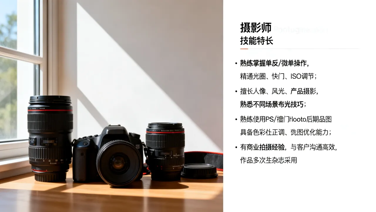 摄影技能简历怎么写,摄影师简历技能特长怎么填写-图2 摄影技能简历怎么写,摄影师简历技能特长怎么填写-图2