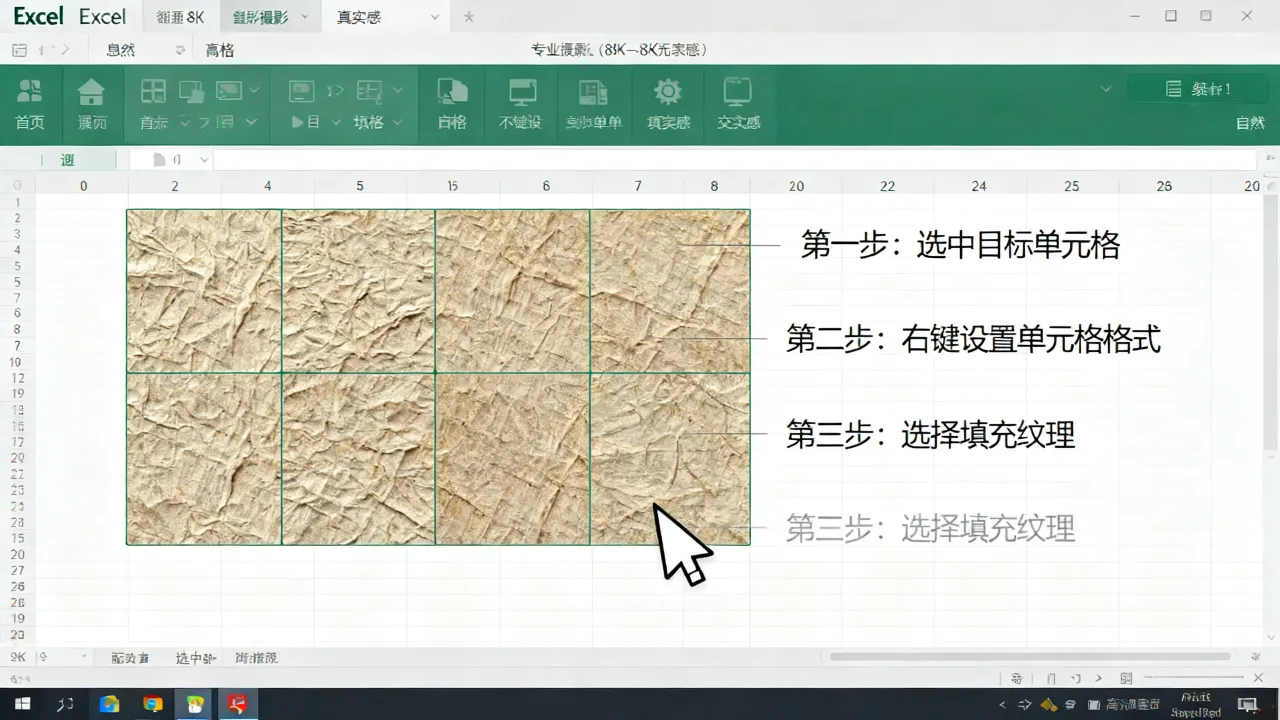 Excel怎么填充纹理图片？单元格背景纹理设置方法-图2