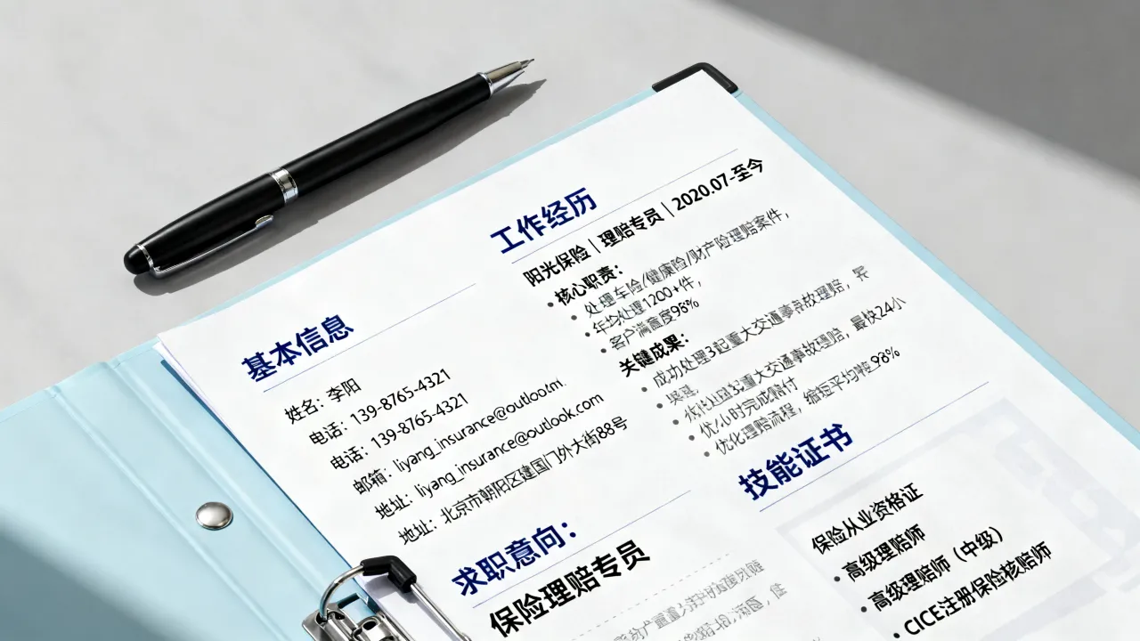 做过保险简历怎么写,突出保险理赔案例的简历写法技巧?-图1 做过保险简历怎么写,突出保险理赔案例的简历写法技巧?-图1