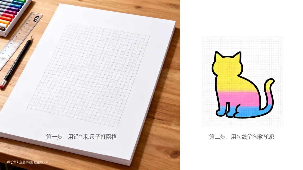 网格画怎么画教程?零基础手绘网格画步骤详解,新手必学技巧-图3 网格画怎么画教程?零基础手绘网格画步骤详解,新手必学技巧-图3